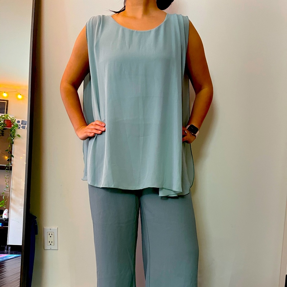 Flowy Chiffon Double Panel Cape Top